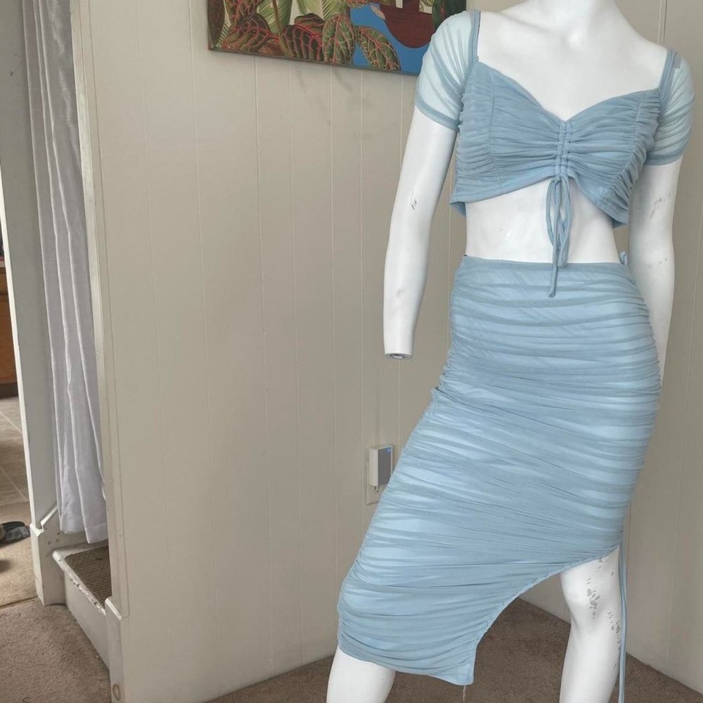 Two piece blue outfit
